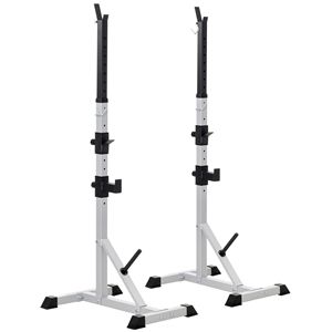 Supporto per bilanciere regolabile in altezza in acciaio a 2 pezzi, per squat e panca piana, attrezzatura per sollevamento pesi domestico con funzione di stoccaggio - Product Image 1