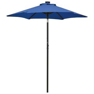 Parasol de jardin bleu azur de 78,7 pouces de diamètre, 100 % polyester, avec base - Product Image 1