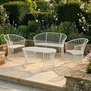 KHP Vietnam Wrought Iron Mediterranean Design Eco-Friendly Patio Furniture <b>Set</b> Heavy Duty Metal Garden <b>Table</b> <b>Chairs</b> Wholesale - Product Image 2