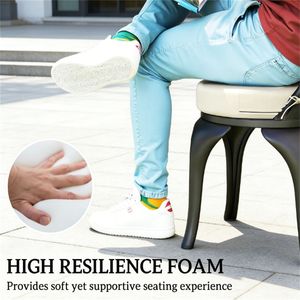 Set di 4 Cuscini Circolari Bianchi Crema per Terrazza Esterna e Giardino - Solo Cuscini - Product Image 2