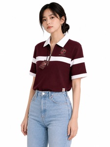 Wholesale Custom Logo Women <b>Polo</b> Shirt Letter Printed Breathable Summer Casual Slim <b>Tops</b> <b>Ladies</b> <b>Polo</b> <b>Neck</b> Half Sleeve Blouses - Product Image 2