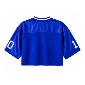 Camiseta personalizada de la hermandad Zeta Phi Beta con cuello en V, color sólido, manga corta, azul y blanca, estilo casual para mujer, de malla de poliéster. - Product Image 3