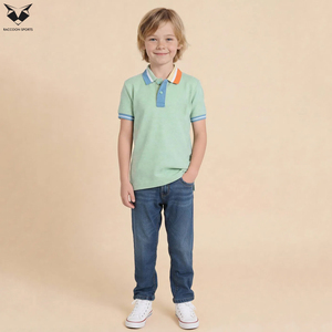 Smart Casual Kids Boys Polo Shirts Button <b>Down</b> Collar Premium Children Polo Tees Custom Logo Wholesale Boutique Boys Clothing - Product Image 3