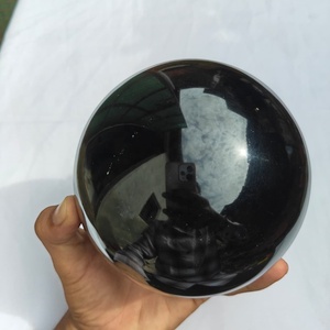 Premium <b>Polished</b> <b>Black</b> Obsidian Crystal Sphere Healing Stone Orb for Feng Shui Meditation Chakra Balancing Home Decoration Gift - Product Image 4