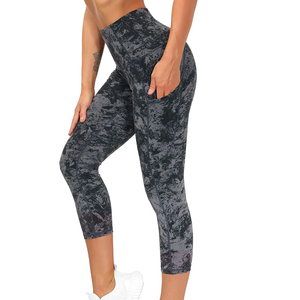 Workout Solid Spandex/Polyester Mid Elastic Activewear Seamless <b>Yoga</b> <b>Leggings</b> Full Length Customizable Lightweight 240gsm High - Product Image 4