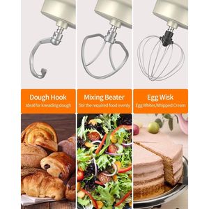 Batteur sur socle en acier inoxydable 6,5 QT, 6 vitesses, tête inclinable, mélangeur alimentaire de cuisine, crochet pétrisseur, fouet métallique, batteur plat, bol mélangeur 7L/5L/10L - Product Image 4