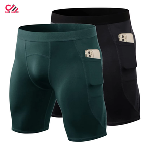 Pantalones Cortos de Compresión Deportivos para Hombre, de Color Sólido, Transpirables, de Secado Rápido, Cintura Elástica, Precio Bajo - Product Image 2