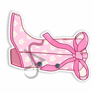 Palette de rangement pour extensions de cils en acrylique rose, durable, avec motif 'Boot Lash Tile' et nœud, style floral et cowboy, personnalisable avec logo, avec aimants - Product Image 6