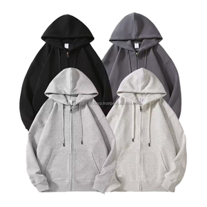 Luxury Mens <b>Zip</b> <b>up</b> <b>Hoodie</b> Cotton <b>Cropped</b> Oversized Blank <b>Zip</b> <b>up</b> Hoodies Heavyweight Plus Size Men's <b>Hoodie</b> - Product Image 1