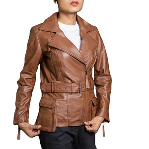 Chaqueta de cuero personalizada de tendencia superior de invierno cuello vuelto sólido con forro de satén mangas completas transpirable teñido liso 2026 - Product Image 4