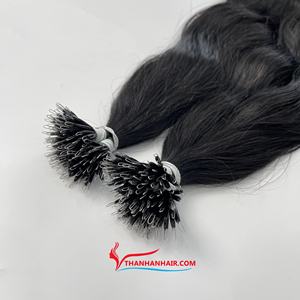 SUPER SOLDES Cheveux humains vietnamiens à pointes en kératine colorées Nano Ring Sans perte de cheveux Sans nœuds - Product Image 2