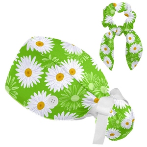 Casquette chirurgicale en coton à motifs colorés, nœud violet, unisexe, accessoire d'uniforme hospitalier, tissu tissé, détection d'aiguilles, sans couture - Product Image 5