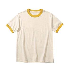 Camiseta Ringer con diseño personalizado, logotipo bordado en chenilla, dorada y negra. - Product Image 3