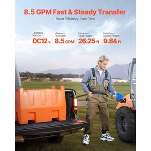 Kit de pompe de transfert DEF 12V, pompe à eau électrique à diaphragme 8,5 GPM, réservoir de 58 gallons, tuyau de 13,12 pieds, buse automatique, hauteur de refoulement de 26,25 pieds pour - Product Image 4