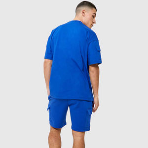 Produit en promotion : Ensemble T-shirt à manches courtes et short pour homme / Ensemble deux pièces en coton pour homme pour le jogging été 2026 - Product Image 4