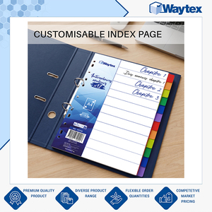 Top Selling Superior Quality A4 Polypropylene <b>Dividers</b>, 12 Plain Bright-Coloured Tabs with Index from Leading Manufacturer - Product Image 3