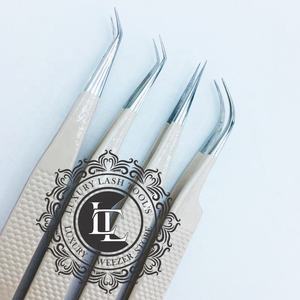 Pince à cils en acier inoxydable de qualité supérieure revêtement en poudre nue pince à épiler à pointe d'argent testée à la main marque privée - Product Image 4