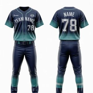Conjunto de Uniforme de Béisbol y Sóftbol Personalizado con Impresión, Manga Corta, Secado Rápido, Transpirable, 100% Poliéster, Nombre del Equipo, Número, Elástico - Product Image 3