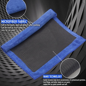 Serviette de décontamination en argile pour voitures, modèle 260910, en microfibre bleue, tampon noir de haute qualité pour éliminer rapidement les taches et la rouille - Product Image 2