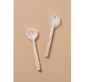 Elegante Juego de Cuchara y Tenedor para Ensalada de Resina Azul, Hecho a Mano, Moderno, para Cocina y Mesa, Mango Largo, Lujoso, Ecológico, 11 Pulgadas - Product Image 1