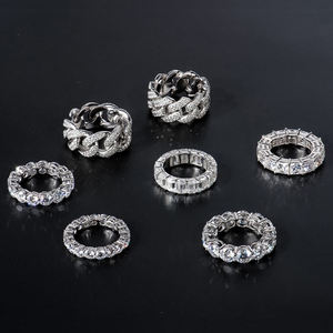 GRA Certified VVS1 Moissanite <b>Ring</b> 925 Sterling <b>Silver</b> White Gold Plated Hiphop Unisex Men Women Round Brilliant Cut Jewelry - Product Image 2