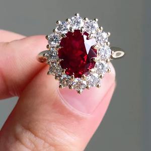 Super High Quality Ruby GF 925 Sterling Silver 18K Gold Plated Vintage Prong Setting Third Party Certified <b>Indian</b> Red Ruby <b>Ring</b> - Product Image 1