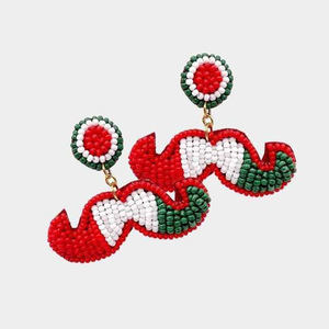 Boucles d'oreilles légères en coton faites à la main pour femmes, style ethnique, avec perles, papillon, perles de rocaille, motif floral, cœur, amour, bijoux classiques - Style 210 - Product Image 3