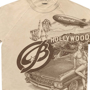 T-shirt vintage imprimé à manches courtes pour homme, col roulé, coupe classique, en jersey de coton, pour un design formel et écologique - Product Image 5