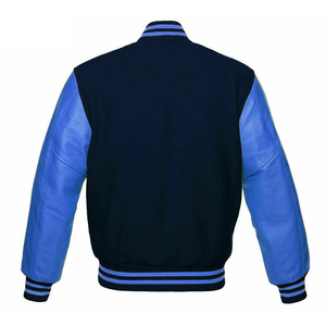 Custom Size Royal Color Wool Sleeve Hooded Varsity <b>Jacket</b> Unisex Letterman Baseball Fans' Front - Product Image 5