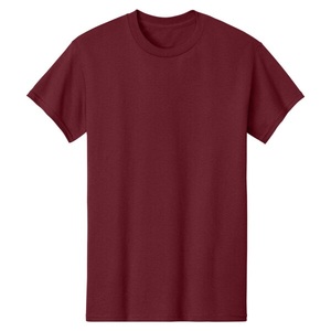Camiseta de Manga Corta con Cuello Redondo, 100% Algodón, Serigrafía, Letra Bordada en la Parte Delantera, Corte Holgado Formal, Color Granate, Unisex - Product Image 6