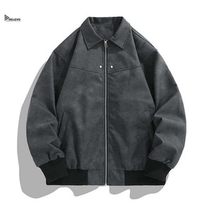 Custom Men’s <b>Suede</b> Leather <b>Jacket</b> Soft Finish Durable Casual Biker Style Winter Coat OEM Manufacturer Wholesale Supply - Product Image 4