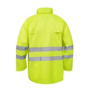 Ensemble veste et pantalon de travail imperméable haute visibilité en PU avec bandes réfléchissantes - Product Image 2