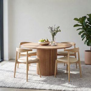 Chaise de salle à manger scandinave moderne avec structure en teck massif et assise rembourrée en cuir véritable pour l'ameublement de la maison - Product Image 5