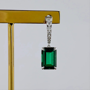 Boucles d'oreilles pendantes en diamant de laboratoire Vivid, or 10K 14K 18K plaqué rhodium, bijoux de luxe pour cadeau de mariage - Product Image 4