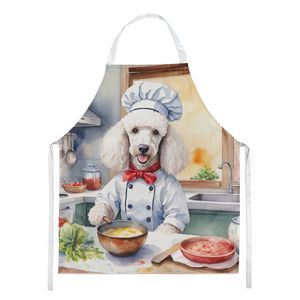 Tablier de chef caniche blanc grand serveur de cuisine unisexe multicolore pour la cuisson de l'artisanat de jardinage-pour adultes hommes et femmes - Product Image 1