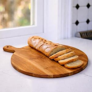 Tabla de Cortar de Madera de Acacia, Diseño Cuadrado Tipo Pala, Superficie Gruesa y Duradera, Segura para Cuchillos, Ideal para Cortar, Servir y Uso en la Cocina - Product Image 6