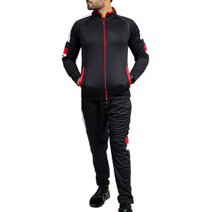 Ensemble de survêtement décontracté d'hiver pour homme, imprimé uni, avec cordon de serrage, pantalon de jogging et veste de sport - Product Image 1