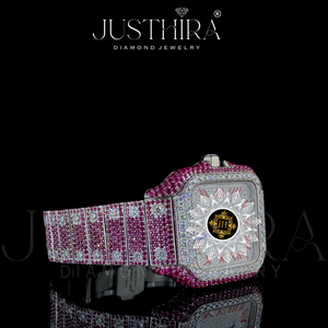 Mossinate Stainless St Pink and Silver <b>Diamond</b> <b>Watch</b> Trendy and Durable Timepiece with Sparkling <b>Diamonds</b> for Men and Women - Product Image 3