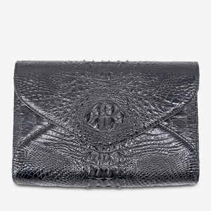 Bolso de Hombro Tipo Sobre de Cuero Genuino de Alta Costura Luxali, el Más Vendido, con Cierre de Cremallera de Cocodrilo, Impermeable - Product Image 1