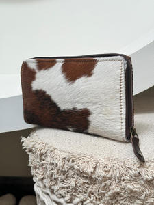 Portefeuille en cuir de vachette occidental pour femmes en cuir véritable Zip Continental sac à main élégant imprimé vache naturelle pochette porte-cartes cadeaux pour elle - Product Image 2