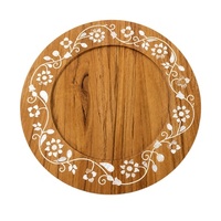 Plateau en bois fait main avec incrustation de nacre, plateau de service rond décoratif pour la table à manger, la maison et la cuisine