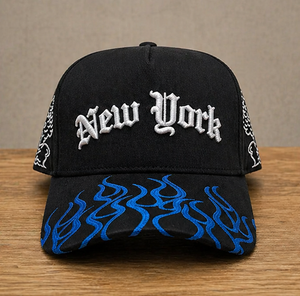 หมวกแก๊ปทรงสปอร์ตปักชื่อเมืองตามสั่ง หมวก Snapback ลายเปลวไฟสไตล์วินเทจ ผ้าทั่วไป ใส่ได้ทั้งชายหญิง หมวกฤดูร้อนสำหรับผู้ใหญ่ - Product Image 6