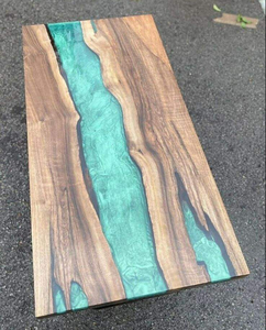 OEM River Ocean <b>Island</b> <b>Table</b> Top Solid Walnut Wood Epoxy Resin Dinner <b>Table</b> Set Recina Epoxica Para Mesas Epoxy Resin - Product Image 3