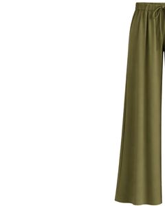 Olive Green Wide Leg Pants Women High Waist Drawstring Loose Fit Casual Straight Trousers Soft Comfortable Lounge Wear Fashion - Product Image 3