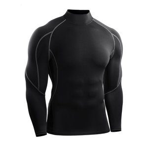 Wholesale Quality Men's Compression TShirt Long Sleeve Breathable <b>Tummy</b> <b>Control</b> Body Shaper 90%Polyamide 10%Spandex HeatTransfer - Product Image 1