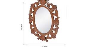 Handcrafted <b>Wooden</b> <b>Mirror</b> Frame | Oval Wall <b>Mirror</b> Frame for Living Room, Hallway & Home Décor - Product Image 2
