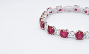 Classic Luxurious Red Women's Silver Plated Rhodium Plated <b>Cubic</b> <b>Zirconia</b> Bangle - Product Image 2