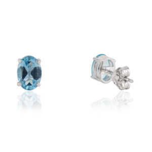 New Arrivals 925 Sterling <b>Silver</b> Natural Blue Topaz December Birthstone Fine <b>Studs</b> <b>Earring</b> For Everyday Wear - Product Image 5