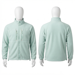 Chaqueta de Trabajo Unisex de Forro Polar Suave de 300 GSM, Diseño con Paneles Grises, con Capucha, Impermeable, Transpirable, para Invierno, Fabricación OEM ODM - Product Image 1