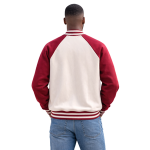 Chaqueta Varsity de Béisbol para Hombre de Alta Calidad, Fabricada por OEM, con Mangas de Cuero y Bordado Personalizado, Chaqueta Cortavientos - Product Image 4